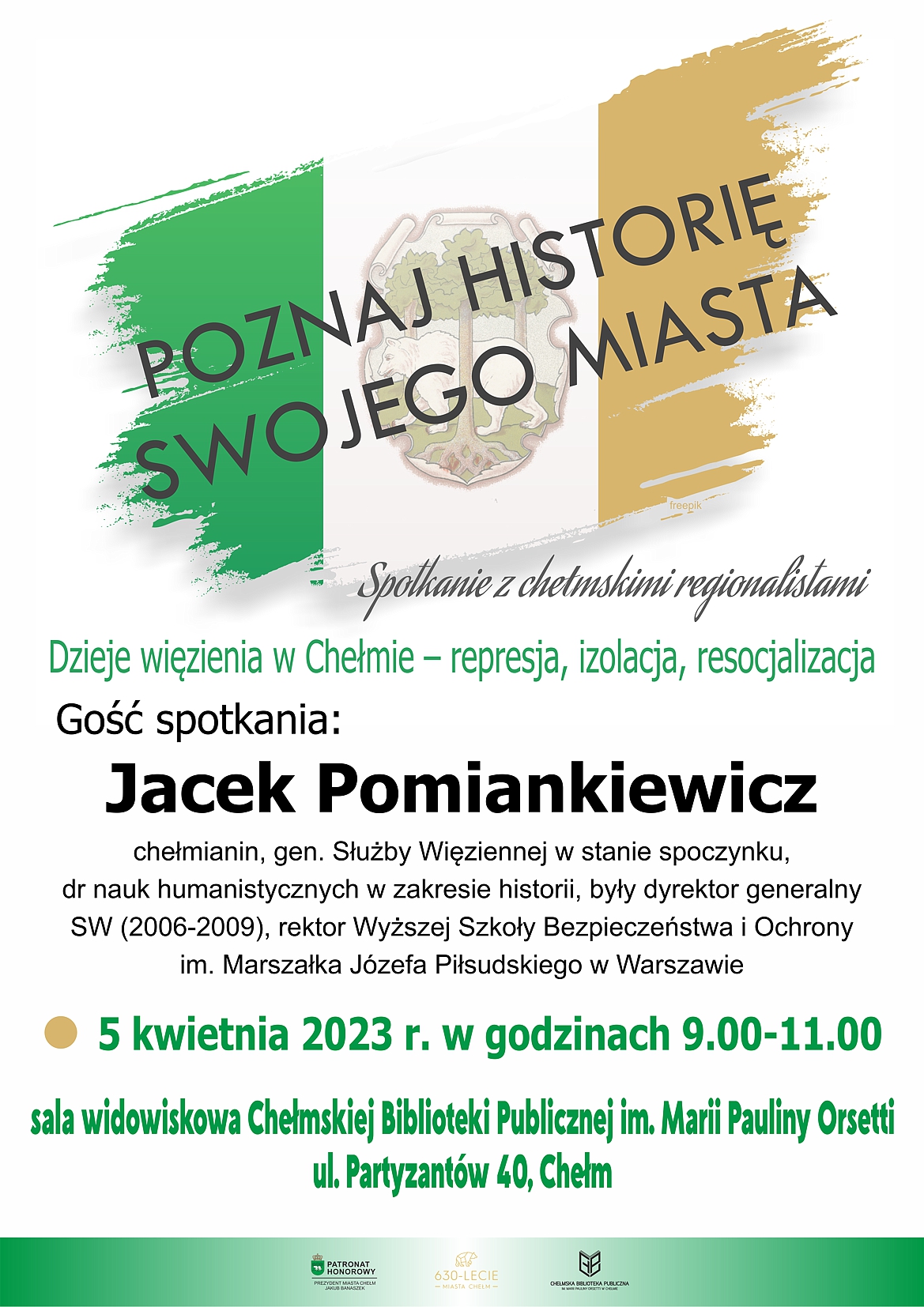 Plakat z napisem Poznaj historię swojego miasta