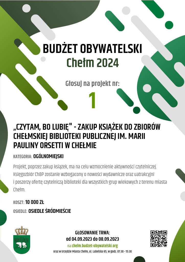 Plakat informujący o możliwości głosowania na projekt chBp