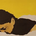 Obraz olejny przedstawiający śpiącą kobietę