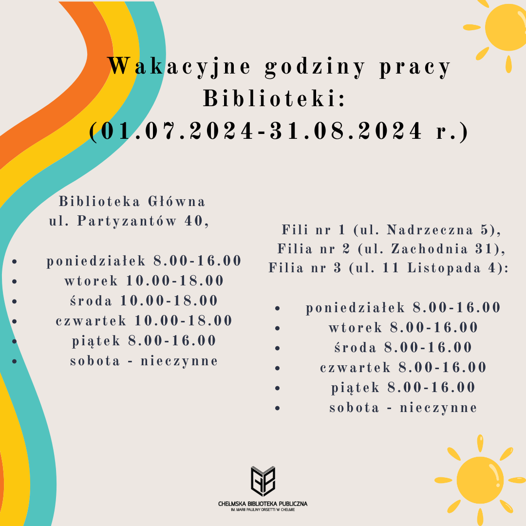 wakacyjne godziny pracy biblioteki