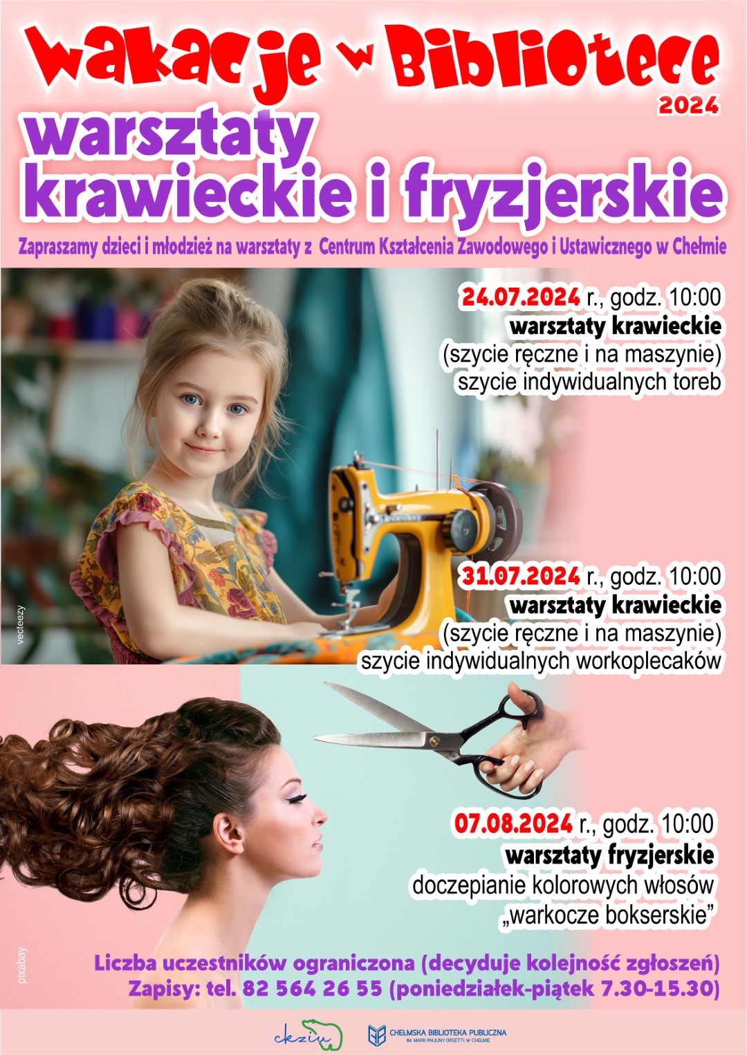 Warsztaty krawieckie w ramach wakacji w bibliotece