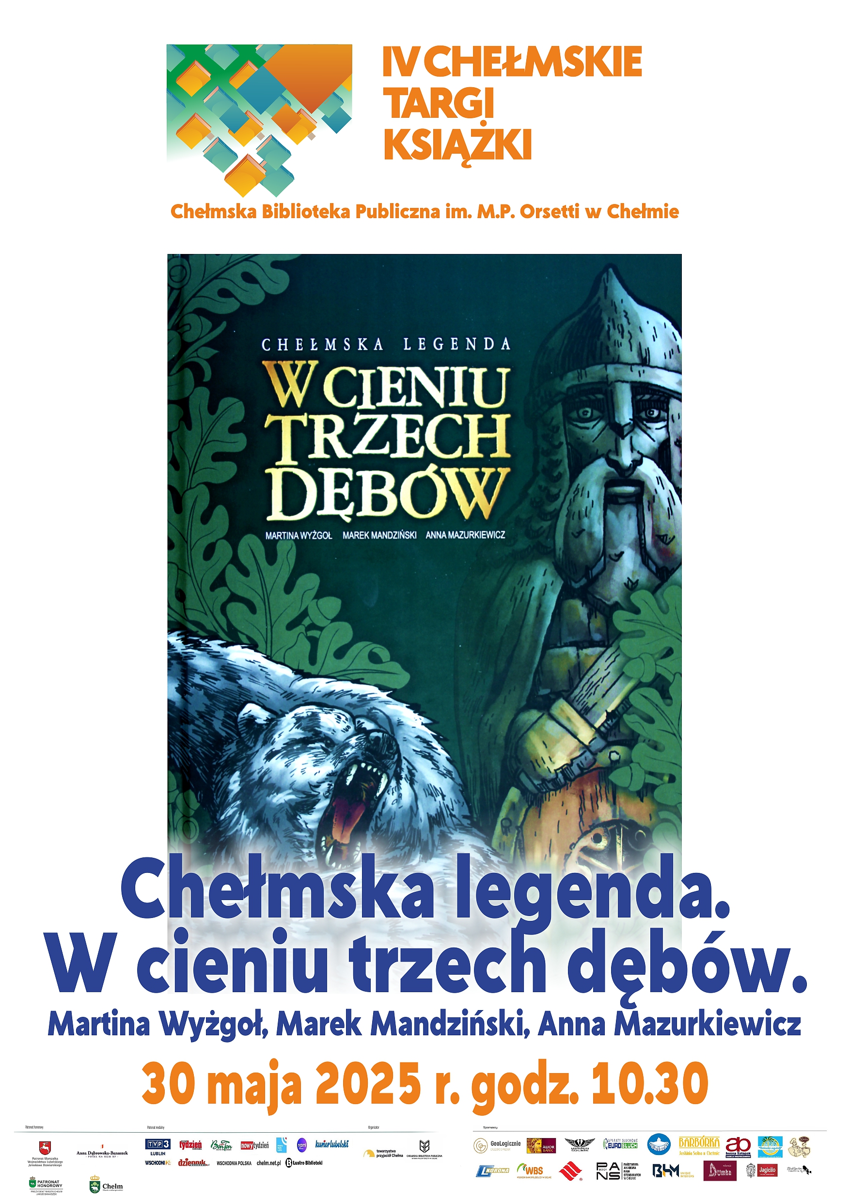 Plakat promujący powieść graficzną Chełmska legenda. W cieniu trzech dębów
