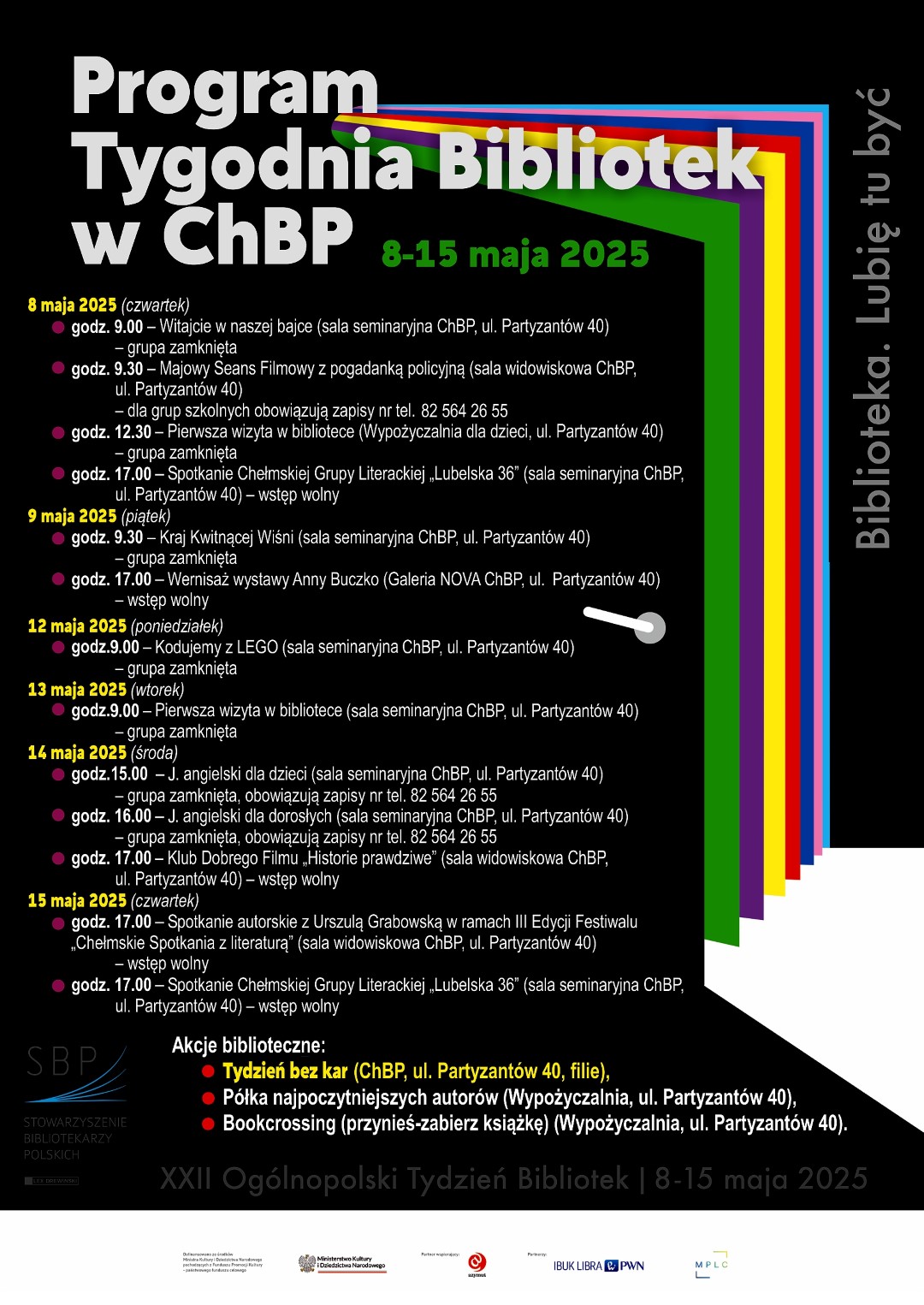 Plakat promujący Tydzień Bibliotek