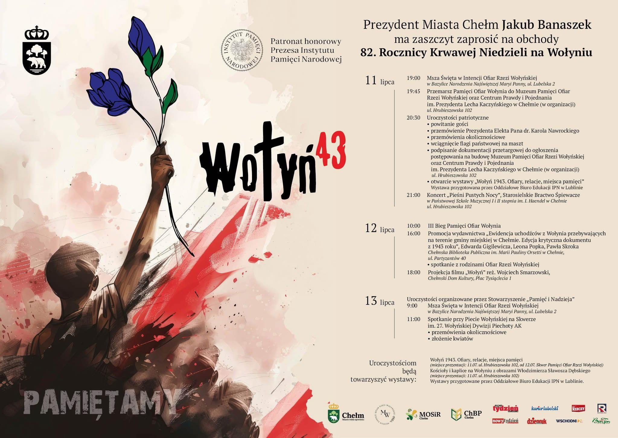 Plakat promujący wydarzenia Wołyń 43