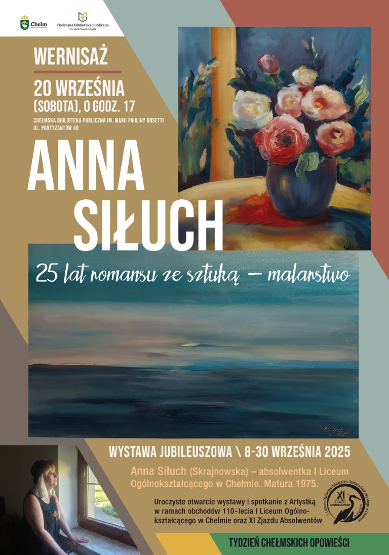 Plakat promujący wernisaż malarstwa Anny Siłuch