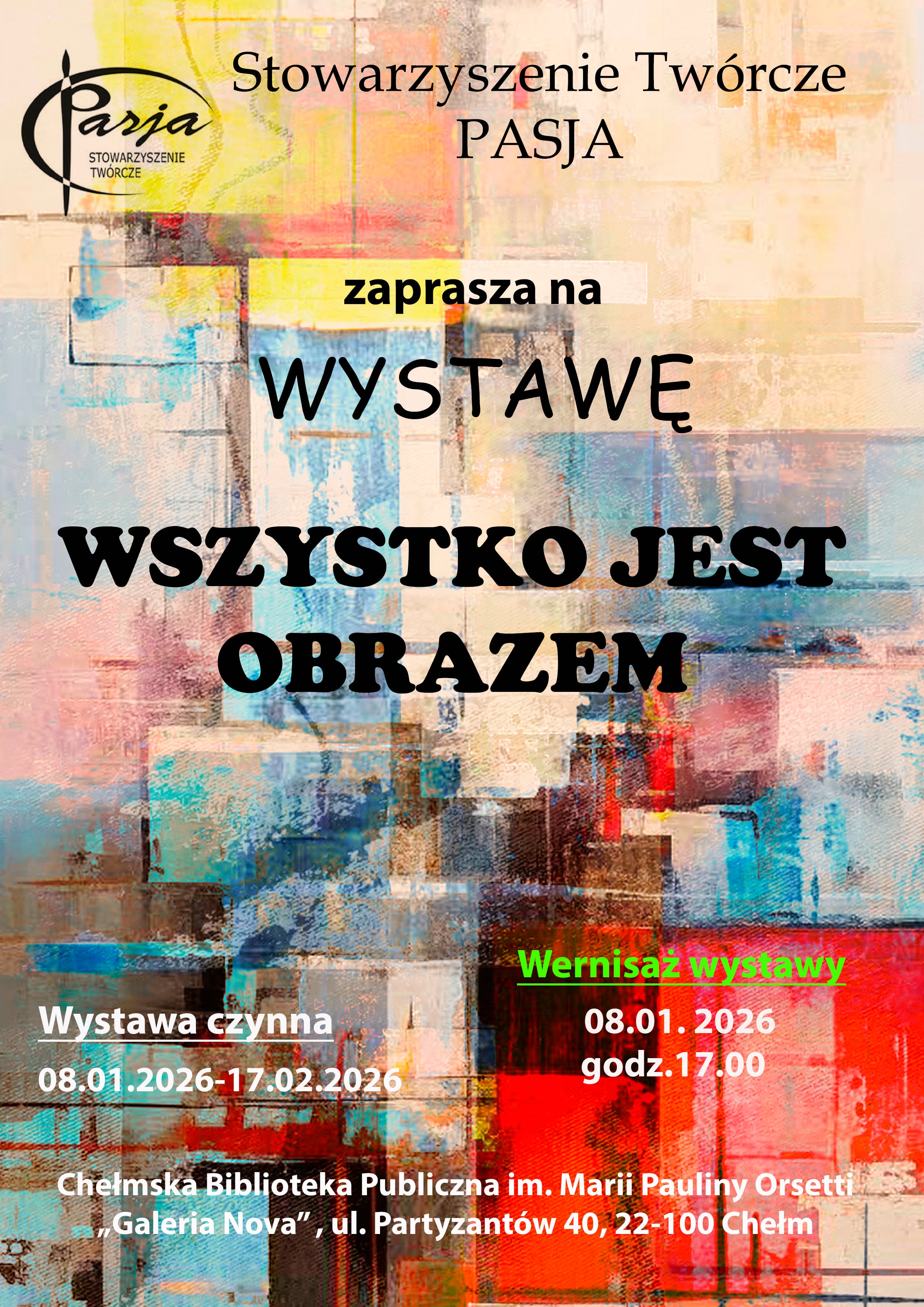 Plakat promujący wystawę Wszystko jest obrazem