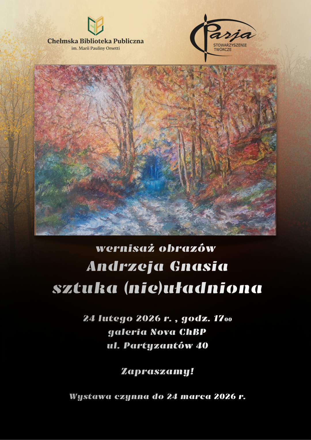 Zaproszenie na wernisaż malarstwa Andrzeja Gnasia