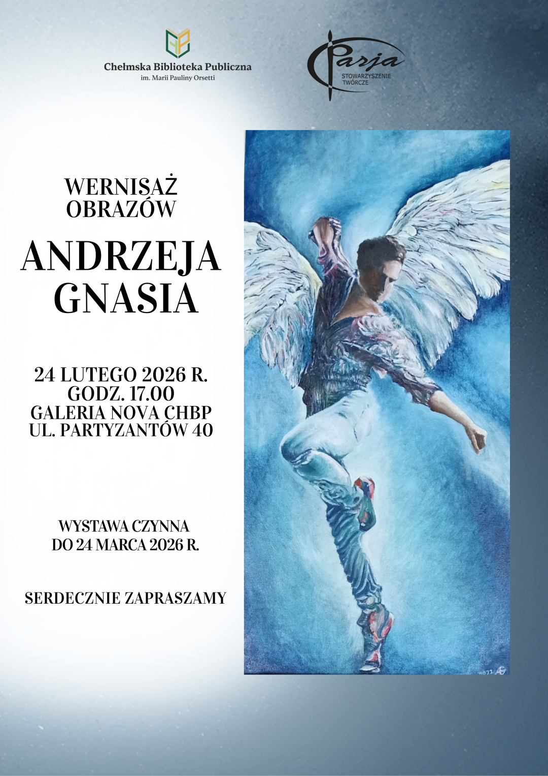 Zaproszenie na wernisaż malarstwa Andrzeja Gnasia