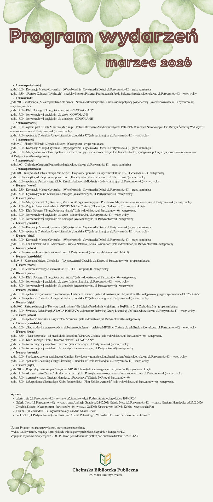 Program wydarzeń 2026